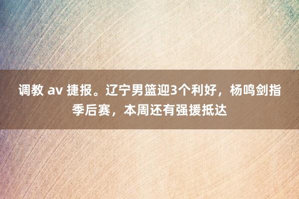 调教 av 捷报。辽宁男篮迎3个利好，杨鸣剑指季后赛，本周还有强援抵达
